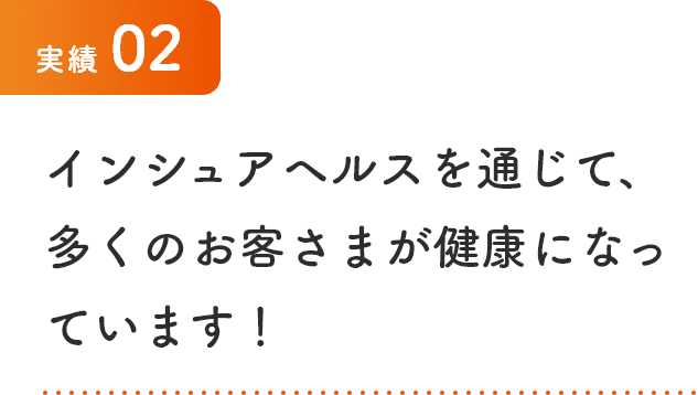 実績2 インシュアヘルスを通じて、多くのお客さまが健康になっています！