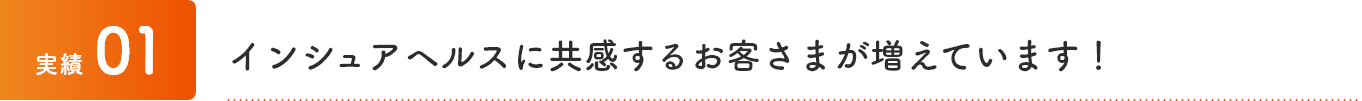 実績1 インシュアヘルスに共感するお客さまが増えています！
